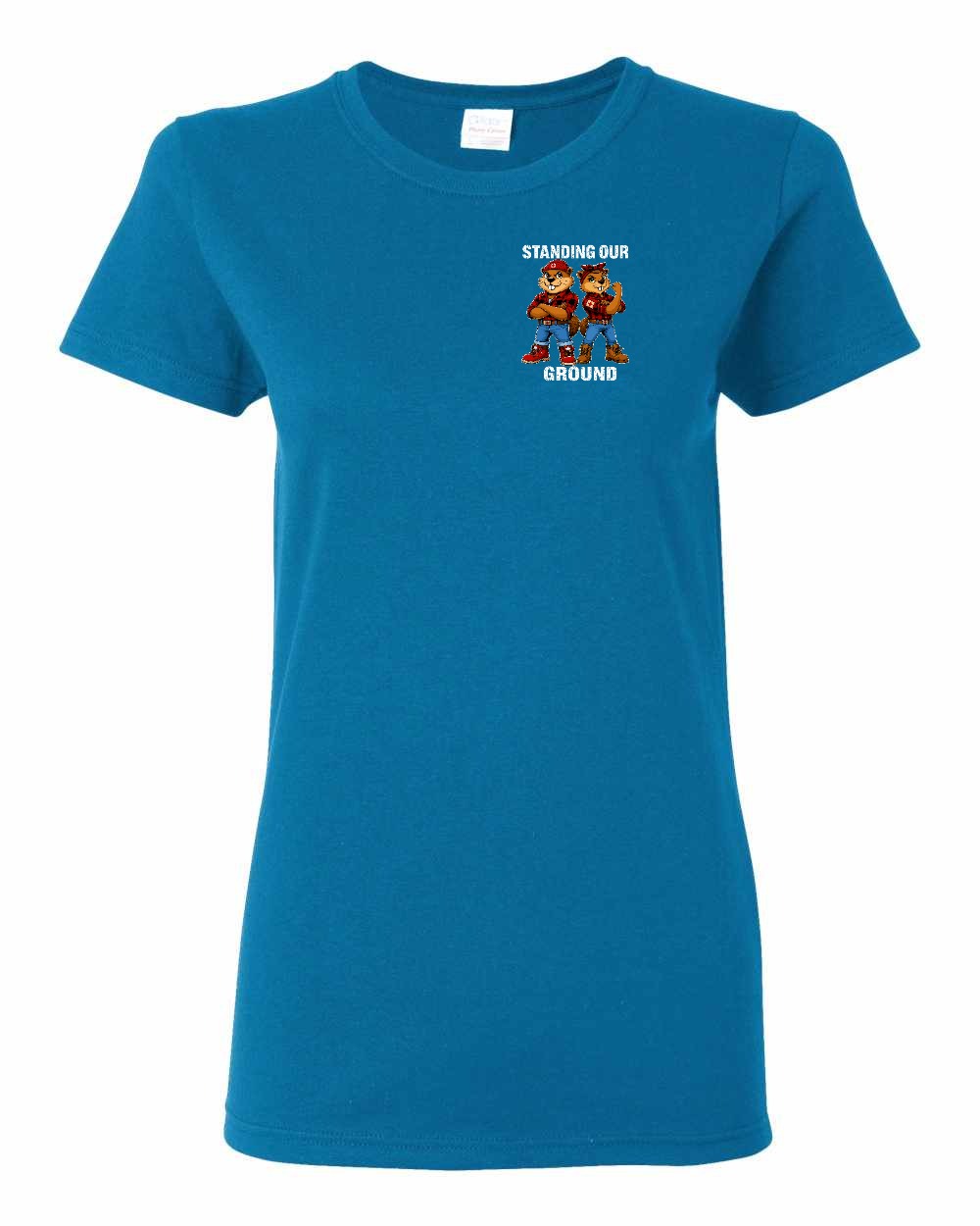 Standing Our Ground Left Chest Women's Tee in Sapphire