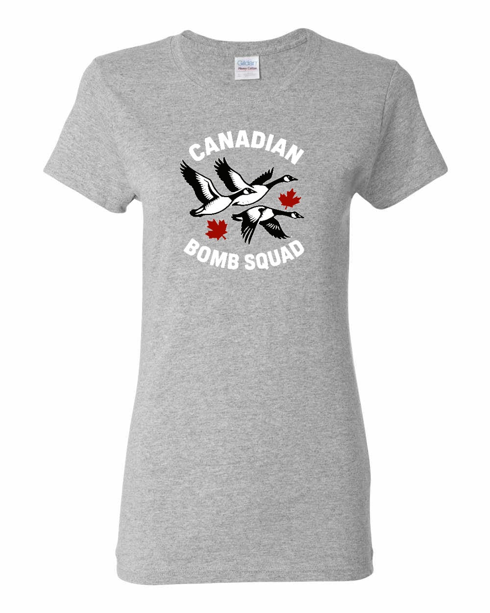 Canadian Bomb Squad Cropped Women's Tee in Sport Grey