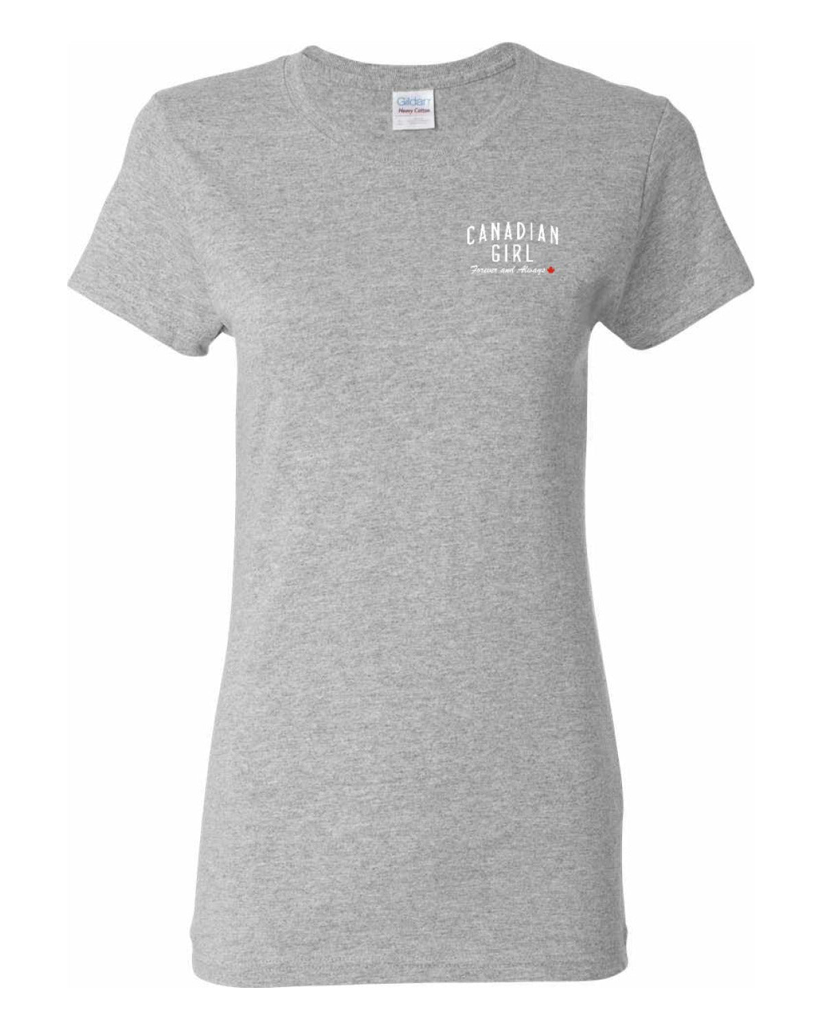 Canadian Girl Forever and Always Left Chest and Back  Women's Tee