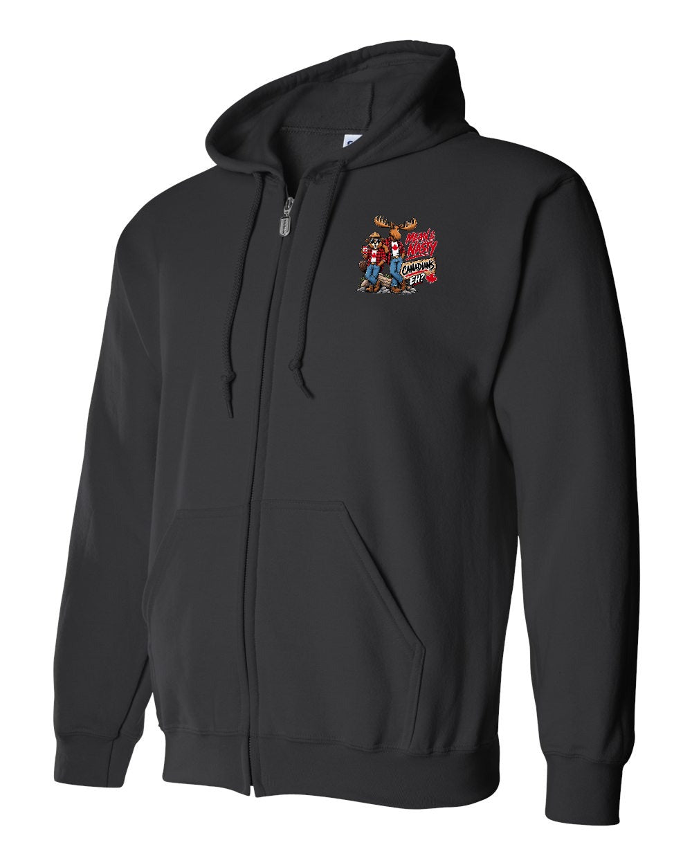 Mean and Nasty New Left Chest Zip Hoodie in Black