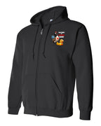 Poked the Wrong Goose Left Chest Zip Hoodie in Black