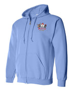 We Tried Nice New Left Chest Zip Hoodie in Carolina Blue