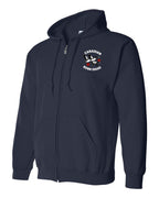 Canadian Bomb Squad Cropped Left Chest Zip Hoodie in Navy
