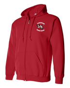Canadian Bomb Squad Cropped Left Chest Zip Hoodie in Red
