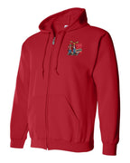 Mean and Nasty New Left Chest Zip Hoodie in Red