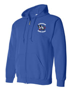 Canadian Bomb Squad Cropped Left Chest Zip Hoodie in Royal