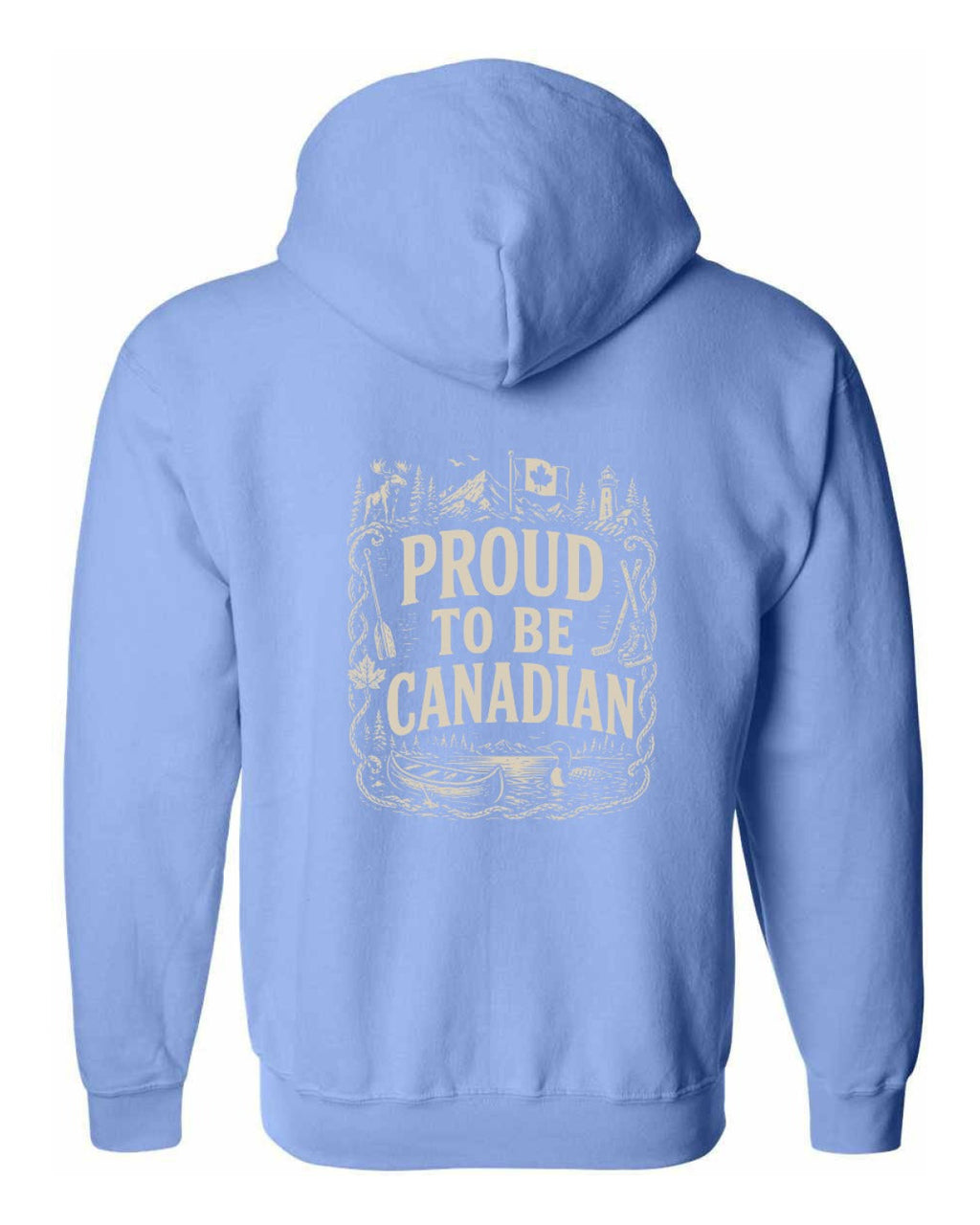 Proud To Be Canadian Left Chest and Back Zip Hoodie - Unisex