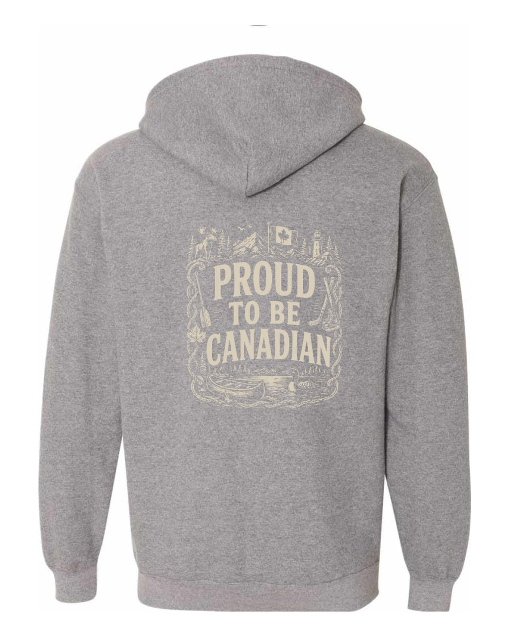 Proud To Be Canadian Left Chest and Back Zip Hoodie - Unisex