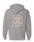 Proud To Be Canadian Left Chest and Back Zip Hoodie - Unisex