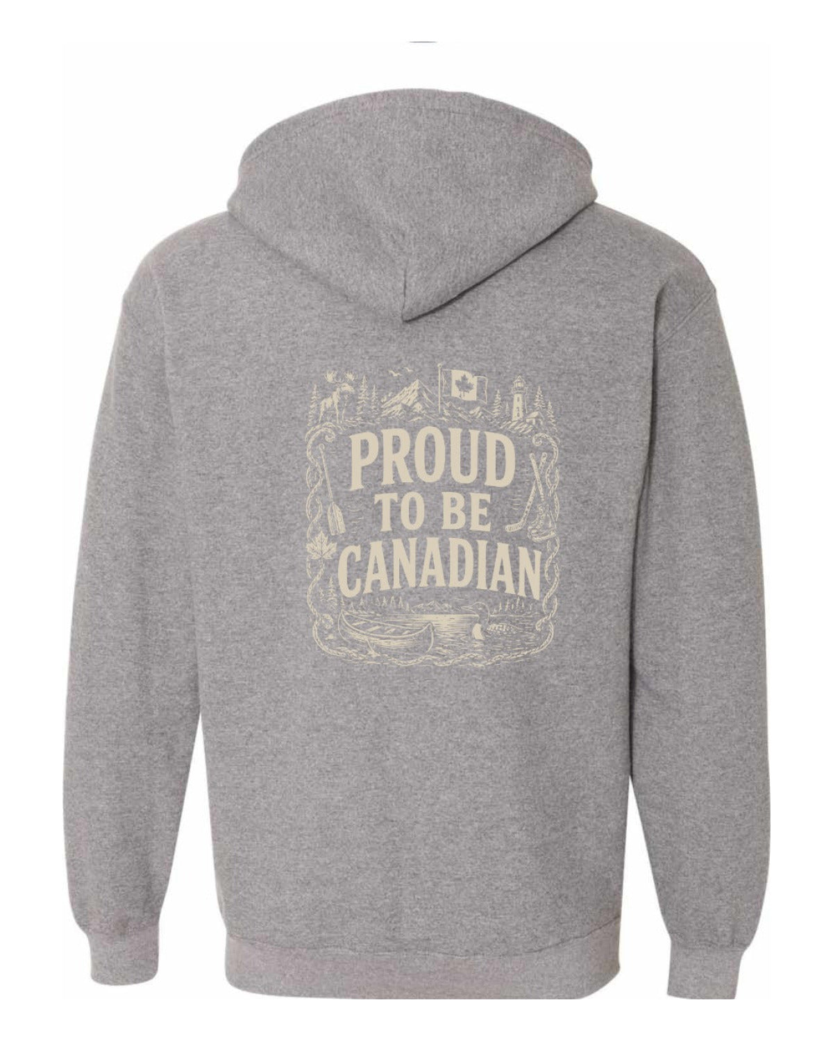 Proud To Be Canadian Left Chest and Back Zip Hoodie - Unisex
