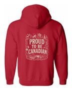 Proud To Be Canadian Left Chest and Back Zip Hoodie - Unisex