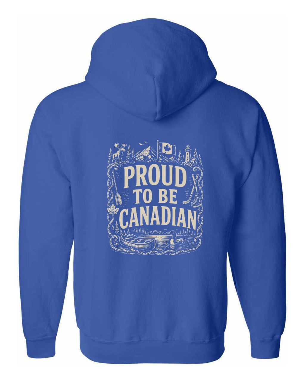 Proud To Be Canadian Left Chest and Back Zip Hoodie - Unisex