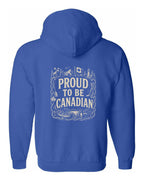 Proud To Be Canadian Left Chest and Back Zip Hoodie - Unisex