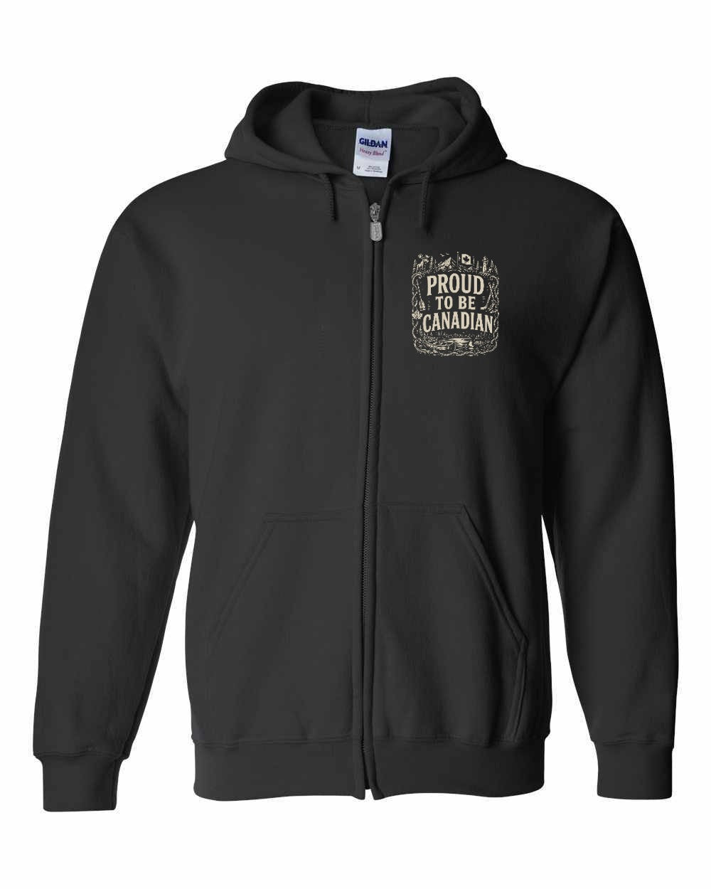 Proud To Be Canadian Left Chest Zip Hoodie - Unisex