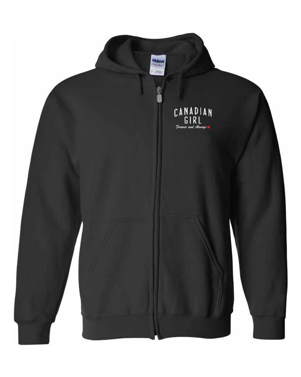 Canadian Girl  Forever and Always Left Chest Zip Hoodie - Unisex