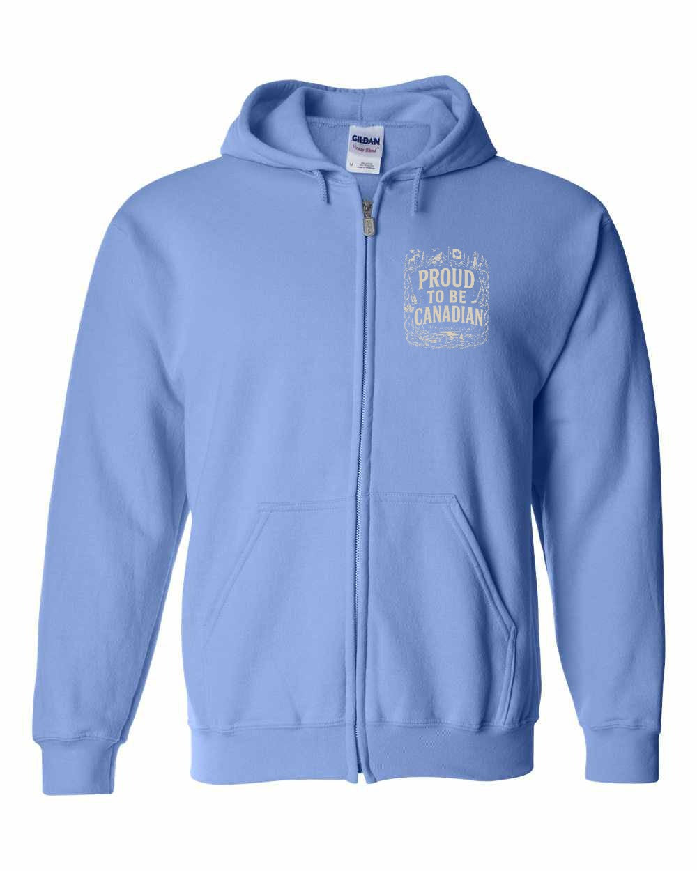 Proud To Be Canadian Left Chest Zip Hoodie - Unisex