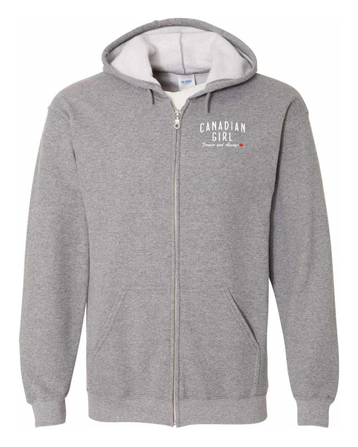 Canadian Girl  Forever and Always Left Chest Zip Hoodie - Unisex