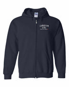 Canadian Girl Forever and Always Left Chest and Back Zip Hoodie - Unisex